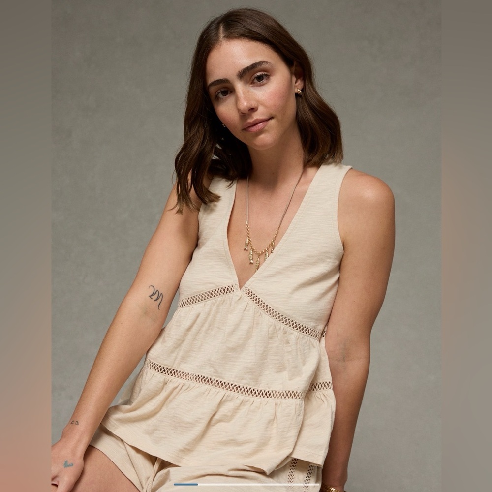 NWT Ae artifact boho tank sunchaser summer lace babydoll aerie free people